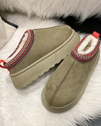 Ankle Flats Platform Women Snow Boots Suede Plush Warm Casual Shoes 2023 Winter New Thick Goth Fashion Shoes Chelsea Women Boots