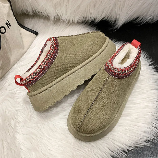 Ankle Flats Platform Women Snow Boots Suede Plush Warm Casual Shoes 2023 Winter New Thick Goth Fashion Shoes Chelsea Women Boots