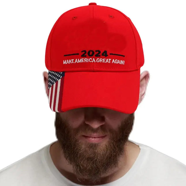 Trump 2024 Embroidered Adjustable Cap - Support Donald Trump Baseball Hat