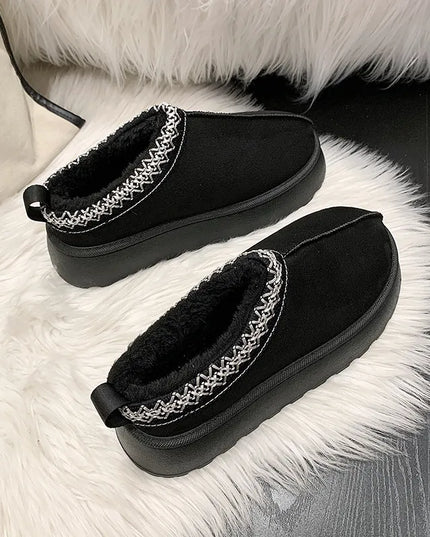 Ankle Flats Platform Women Snow Boots Suede Plush Warm Casual Shoes 2023 Winter New Thick Goth Fashion Shoes Chelsea Women Boots