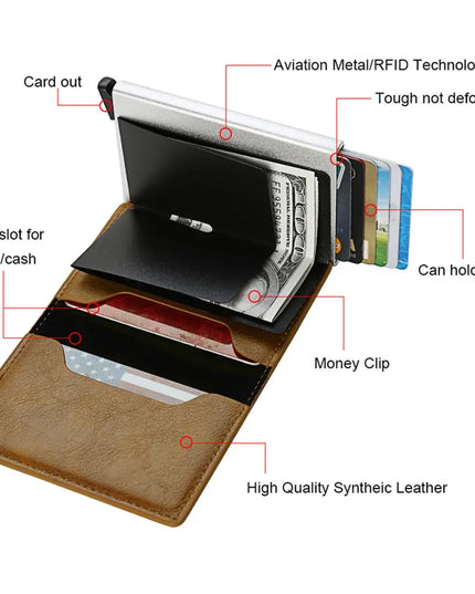 Rfid Credit Card Holder Men Wallets Bank Cardholder Case Small Leather Slim Thin Magic Mini Wallet Smart Minimalist Wallet  2023