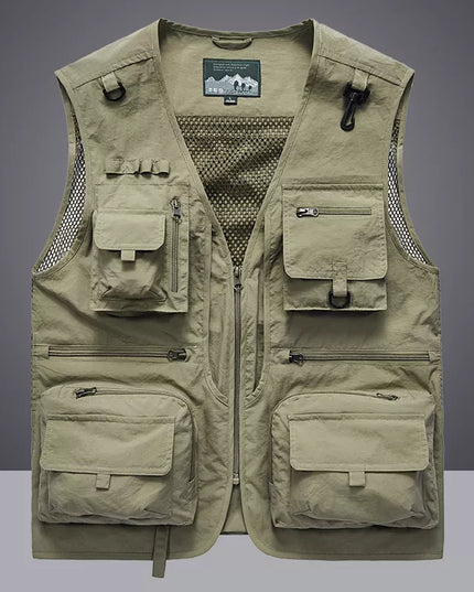 14 Pockets Summer New Men US Tactical Hiking Fishing Vest Mens Photographer Waistcoat Mesh Cargo Sleeveless Jacket Tool Vest 7XL