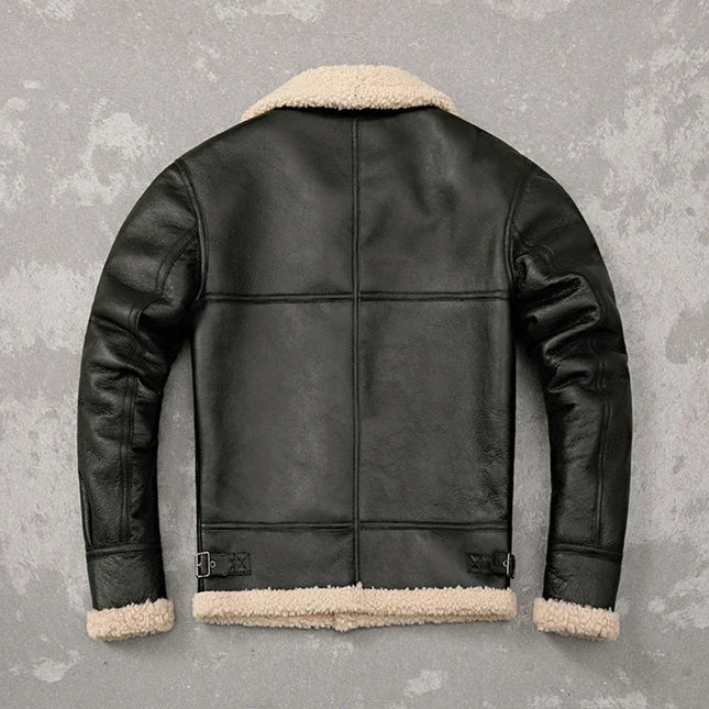 Genuine Sheepskin Natural Fur Shearling Coat Men Thick Warm Winter Fur Coats Mens Leather Jackets Flight кожаная куртка мужская