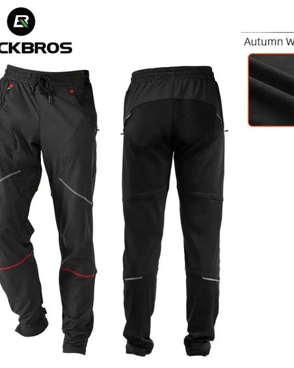 ROCKBROS Winter Cycling Pants Men's Pants Women Thermal Warm Long Pants Fleece Reflective Windproof MTB Sports Bicycle Trousers