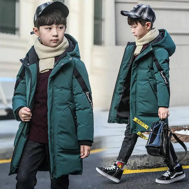 5-12 Years Old Boys Jacket 2023 Winter New Thicken Keep Warm Hooded Camouflage Down Cotton windbreaker Coat