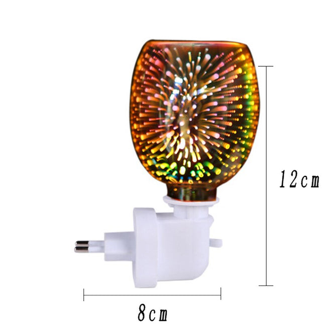 3D Colorful Aromatherapy Lamp Fireworks Electric Plug In Led Light Diffuser Burner Melt Warmer Gypsophila Melt Oil Wax Aroma