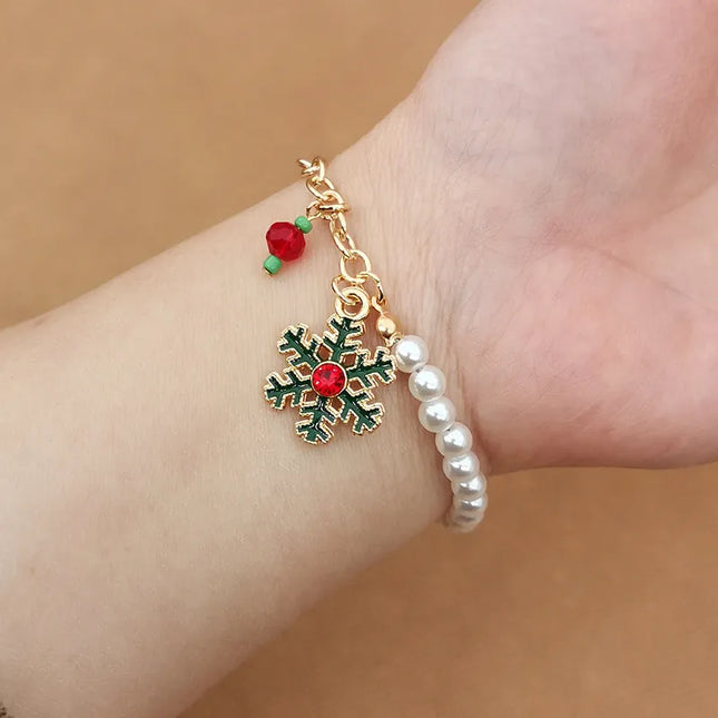 2023 New Christmas Bracelets Enamel Xmas Tree Bell Santa Snowflake Bracelet Charms for Women Men Gifts Trendy Jewelry Set