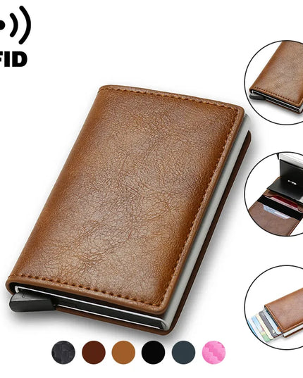 Rfid Credit Card Holder Men Wallets Bank Cardholder Case Small Leather Slim Thin Magic Mini Wallet Smart Minimalist Wallet  2023