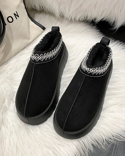 Ankle Flats Platform Women Snow Boots Suede Plush Warm Casual Shoes 2023 Winter New Thick Goth Fashion Shoes Chelsea Women Boots