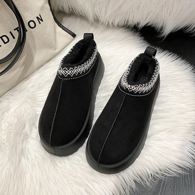 Ankle Flats Platform Women Snow Boots Suede Plush Warm Casual Shoes 2023 Winter New Thick Goth Fashion Shoes Chelsea Women Boots