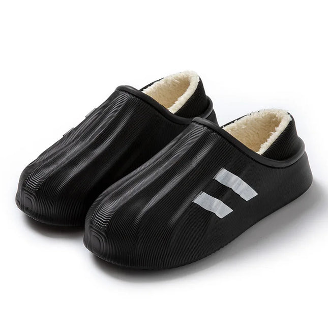 2023 Winter Slippers Men Outdoor Waterproof Warm Sneaker Slippers Women Non-Slip Indoor Plush Home Footwear Thick Platform Shoes
