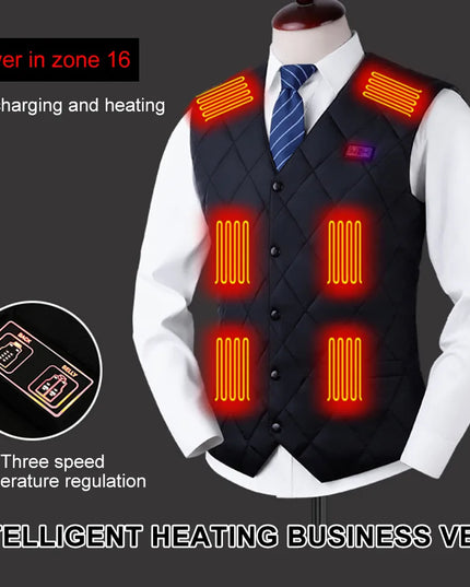 16 Places Zones Heated Vest 3 Gears Heated Vest Coat USB Charging Thermal Electric Heating Clothing Women Men for Camping Hiking