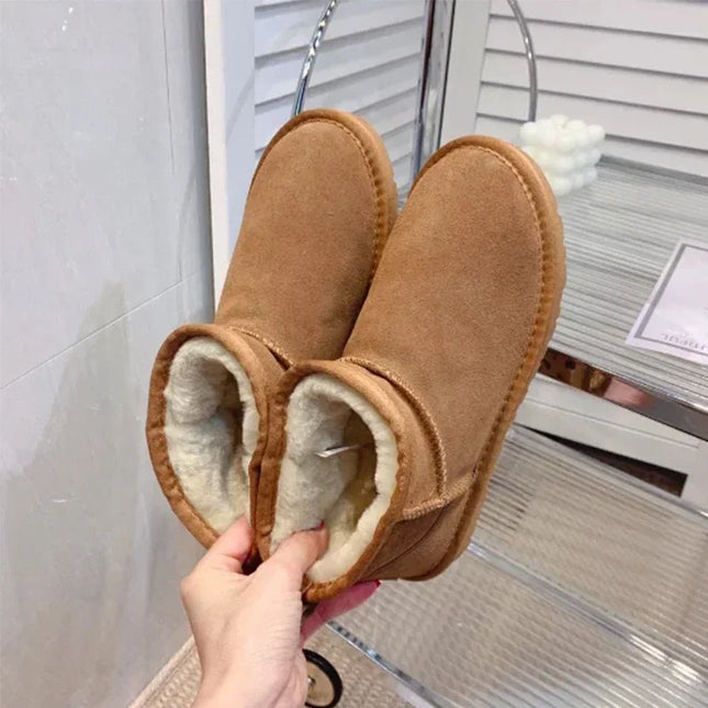 2024 Fashion Winter Snow Boots Fur Ladies Uggs Boots Tube Thickened Cotton Warm Fur Shoes Student Women Winter Short Boots