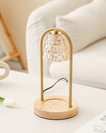 LED Aromatherapy Candle Melting Wax Lamp Metal Gold Bell shape Night Lamp Bedroom Diffuser Table Lamp Atmosphere Decorative Lamp