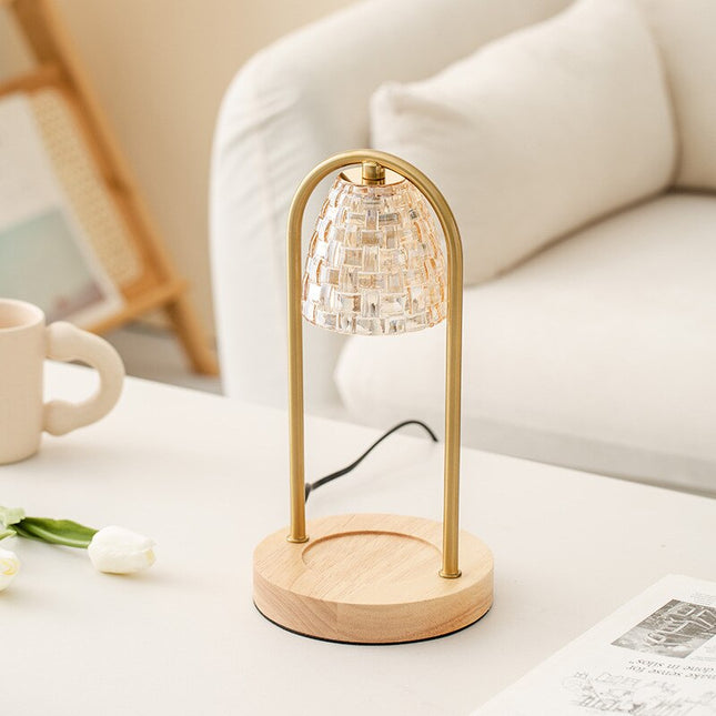 LED Aromatherapy Candle Melting Wax Lamp Metal Gold Bell shape Night Lamp Bedroom Diffuser Table Lamp Atmosphere Decorative Lamp