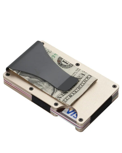 Dropshipping Aluminium Credit Card Holder for Men Wallet New Minimalist Rfid Blocking Slim Anti Protect Metal Cardholder Clip