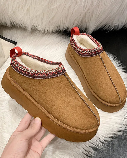 Ankle Flats Platform Women Snow Boots Suede Plush Warm Casual Shoes 2023 Winter New Thick Goth Fashion Shoes Chelsea Women Boots