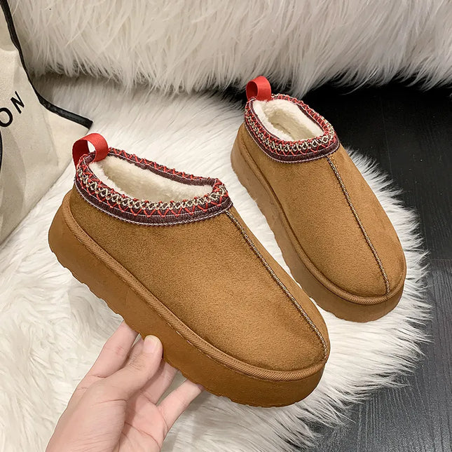 Ankle Flats Platform Women Snow Boots Suede Plush Warm Casual Shoes 2023 Winter New Thick Goth Fashion Shoes Chelsea Women Boots