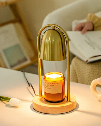 LED Aromatherapy Candle Melting Wax Lamp Metal Gold Bell shape Night Lamp Bedroom Diffuser Table Lamp Atmosphere Decorative Lamp