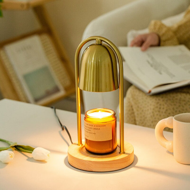 LED Aromatherapy Candle Melting Wax Lamp Metal Gold Bell shape Night Lamp Bedroom Diffuser Table Lamp Atmosphere Decorative Lamp