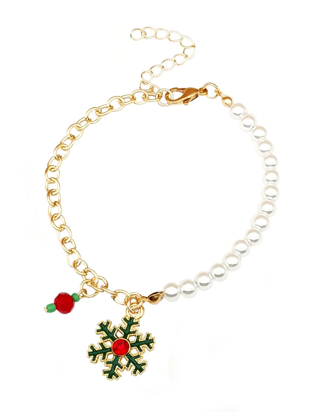 2023 New Christmas Bracelets Enamel Xmas Tree Bell Santa Snowflake Bracelet Charms for Women Men Gifts Trendy Jewelry Set