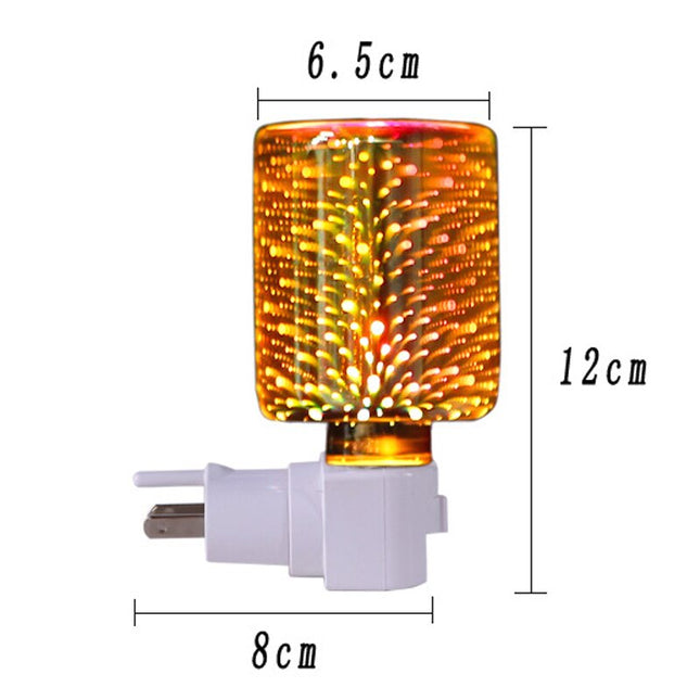 3D Colorful Aromatherapy Lamp Fireworks Electric Plug In Led Light Diffuser Burner Melt Warmer Gypsophila Melt Oil Wax Aroma