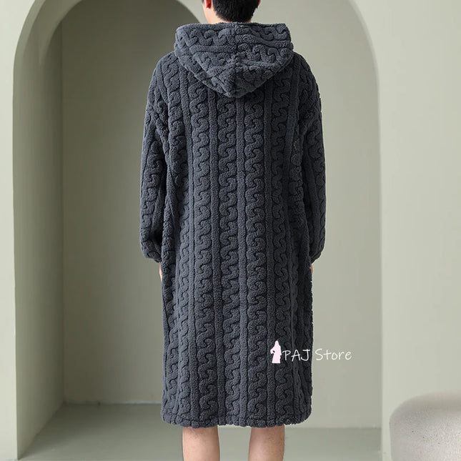 Flannel Men's Robe Pajama Warm Winter Nightwear Kimono Man Sleepwear Plus Size 6XL Pajamas Thick Sleepwear Bathrobe Home Clothes