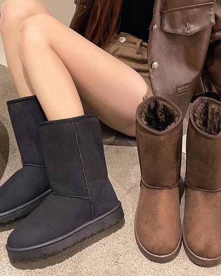 2023 New Style Winter Snow Boots Women Anti Slip Casual Woman Shoe Winter Boot Female Warm Plush Mid-calf Boots Long Botas Mujer