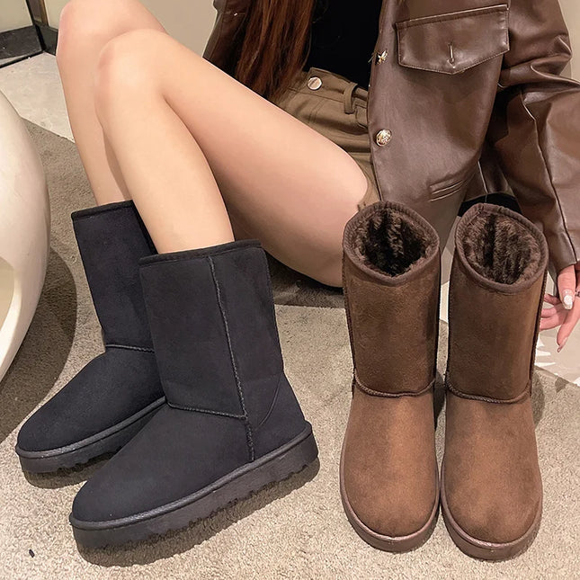 2023 New Style Winter Snow Boots Women Anti Slip Casual Woman Shoe Winter Boot Female Warm Plush Mid-calf Boots Long Botas Mujer