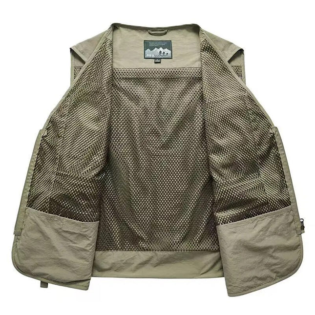 14 Pockets Summer New Men US Tactical Hiking Fishing Vest Mens Photographer Waistcoat Mesh Cargo Sleeveless Jacket Tool Vest 7XL