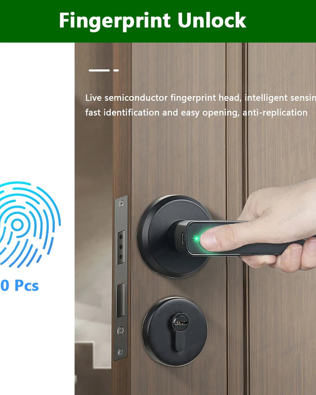 Fingerprint Lock Intelligent Security Door Lock Encryption Smart Life App Password Key Card Unclock