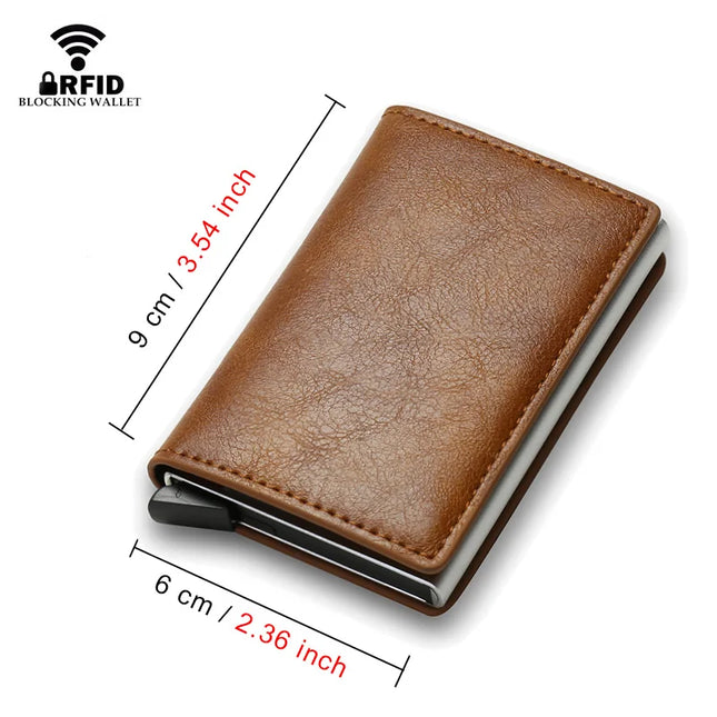 Carbon Fiber Credit Card Holder Wallets Men Brand Rfid Black Magic Trifold Leather Slim Mini Wallet Small Money Bag Male Purses