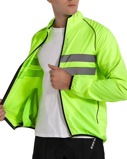 WOSAWE Ultralight Men's Cycling Windbreaker Reflective Jacket Windproof Bike Jacket Water Resistant MTB Road Bicycle Long Jersey