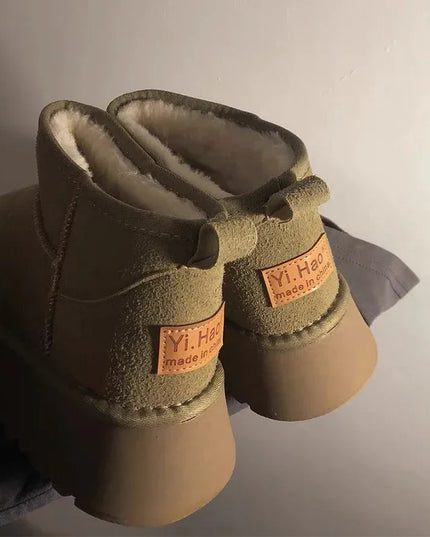 2024 Fashion Winter Snow Boots Fur Ladies Uggs Boots Tube Thickened Cotton Warm Fur Shoes Student Women Winter Short Boots