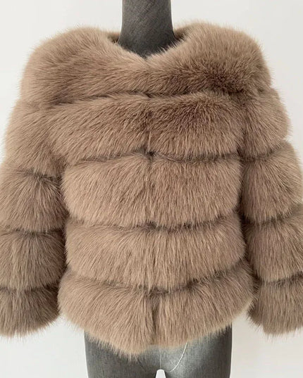 ZADORIN S-5XL Mink Coats Autumn Winter Fluffy Black Faux Fur Coat Women Elegant Thick Warm Faux Fur Jackets For Women 2023 Tops
