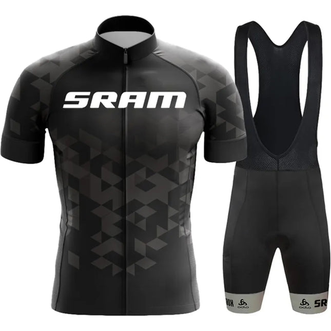 SRAM Sports Set Summer Cycling Clothing 2024 Men's Shorts Bike Mtb Pants Man Bicycle Jersey Professional Shirt Gel Sportswear