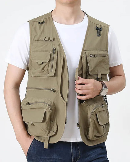 14 Pockets Summer New Men US Tactical Hiking Fishing Vest Mens Photographer Waistcoat Mesh Cargo Sleeveless Jacket Tool Vest 7XL