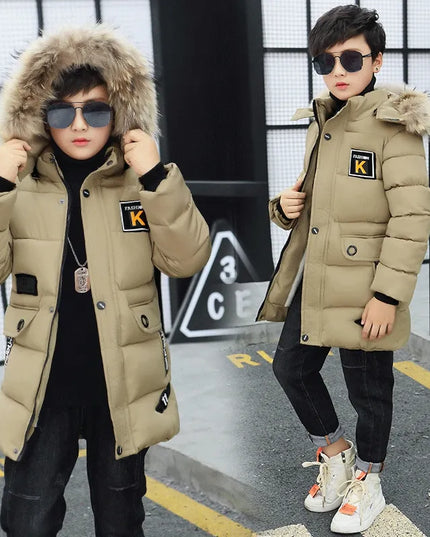 New 2023 Kid Winter Jacket A Boy Park 12 Children's Clothing 13 Baby 14 Outerwear 15 Coats 9 Thick Cotton Thickening -30 Degrees