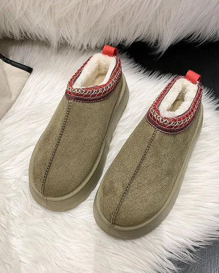 Ankle Flats Platform Women Snow Boots Suede Plush Warm Casual Shoes 2023 Winter New Thick Goth Fashion Shoes Chelsea Women Boots