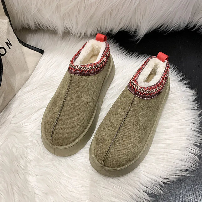 Ankle Flats Platform Women Snow Boots Suede Plush Warm Casual Shoes 2023 Winter New Thick Goth Fashion Shoes Chelsea Women Boots