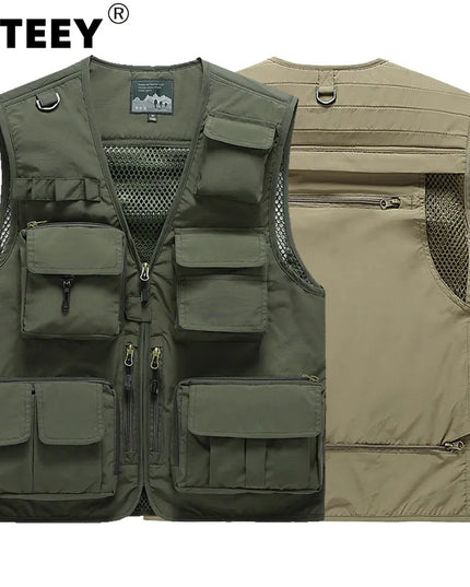 7XL 14 Pockets Summer New Men US Tactical Hiking Fishing Vest Man Photographer Waistcoat Mesh Cargo Sleeveless Jacket Tool Vest