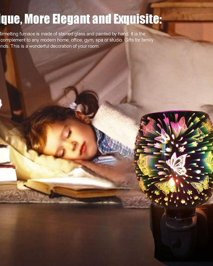 3D Colorful Aromatherapy Lamp Fireworks Electric Plug In Led Light Diffuser Burner Melt Warmer Gypsophila Melt Oil Wax Aroma