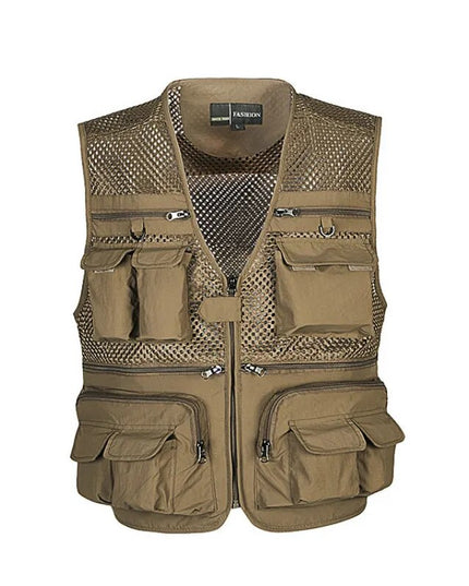 Outdoor Fishing Vests Quick Dry Breathable Multi Pocket Mesh Jackets Photography Hiking Vest Army green fish Vest