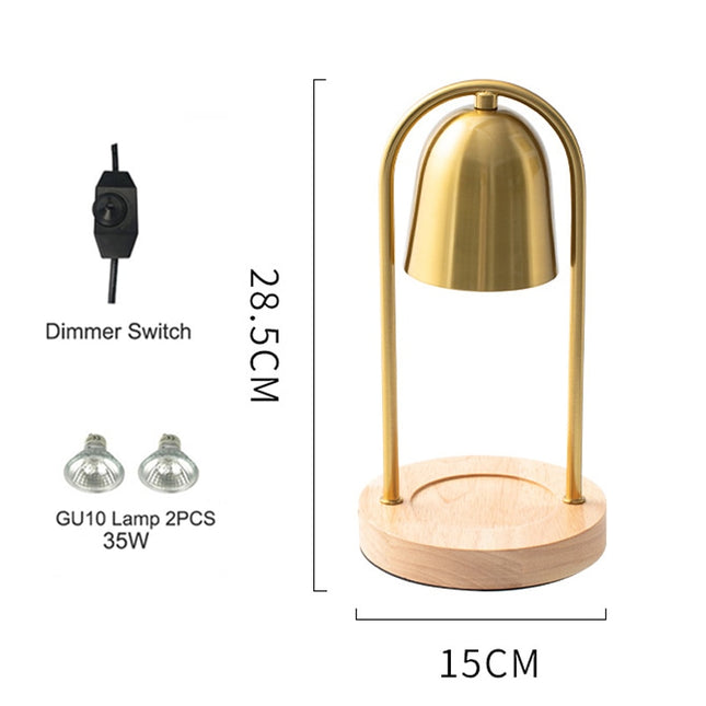 LED Aromatherapy Candle Melting Wax Lamp Metal Gold Bell shape Night Lamp Bedroom Diffuser Table Lamp Atmosphere Decorative Lamp