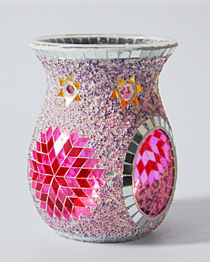 Mosaic Sunflower Glass Wax Melt Oil Burners Candle Holder Ethnic Style Essential Oil Lamp Diffuser Romantic Spa Club Home Decor