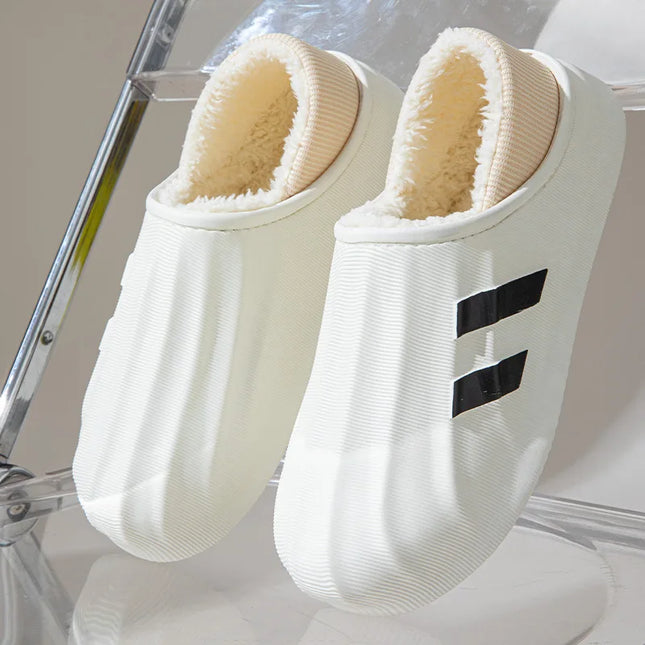 2023 Winter Slippers Men Outdoor Waterproof Warm Sneaker Slippers Women Non-Slip Indoor Plush Home Footwear Thick Platform Shoes