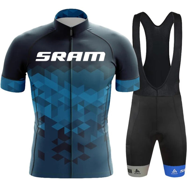 SRAM Sports Set Summer Cycling Clothing 2024 Men's Shorts Bike Mtb Pants Man Bicycle Jersey Professional Shirt Gel Sportswear