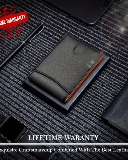 PU Leather  Slim Smart Wallet for Men with Money Credit Card Clip Mini RFID Blocking Leather Mens Thin Wallet Card Holder