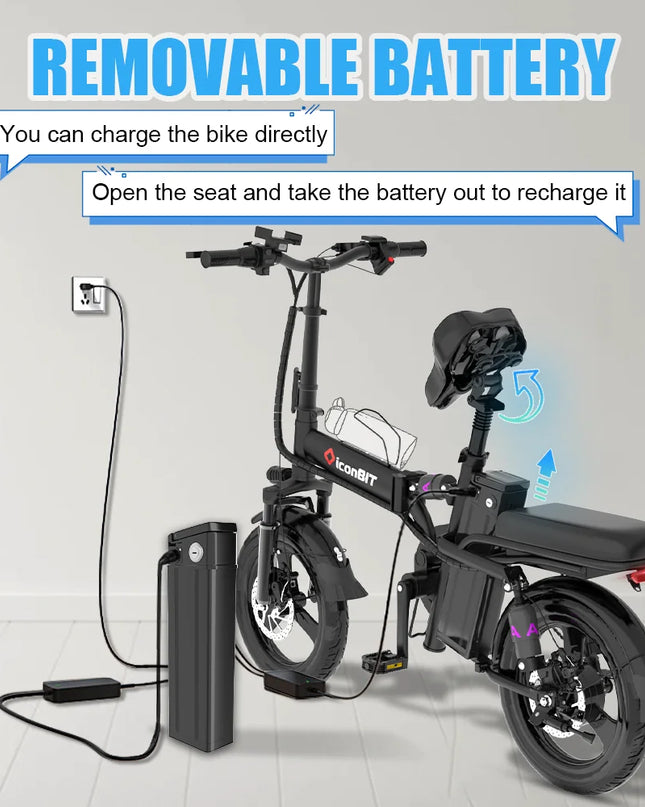 Powerful 400W Fat Tire Foldable Electric Bike | 48V 30AH Battery | Urban Commuter E-Bike for Adults