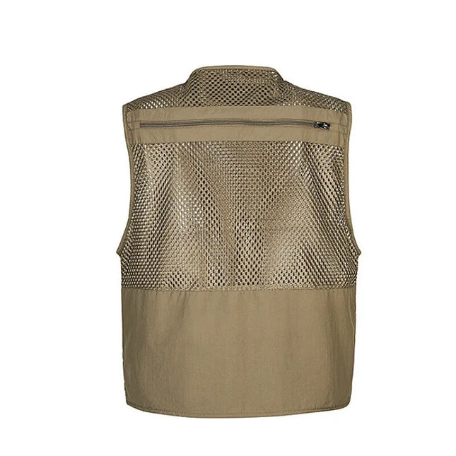 Outdoor Fishing Vests Quick Dry Breathable Multi Pocket Mesh Jackets Photography Hiking Vest Army green fish Vest